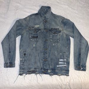 Young LA 631 Rockstar Printed Denim Jacket